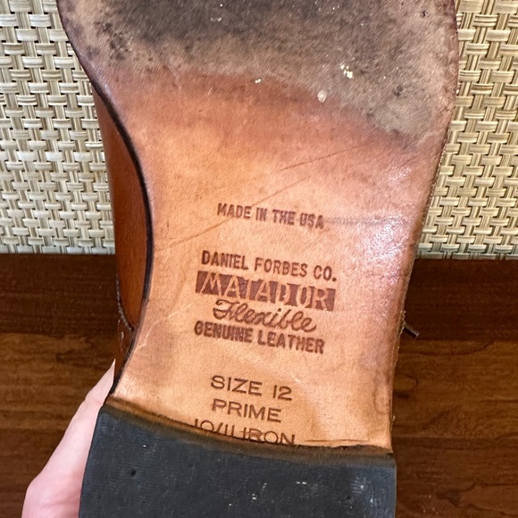 🌟2xHP🌟VTG 1980s-90s Allen Edmonds Walnut Brown Leather Sanford Wing Tip Oxford - Picture 13 of 13